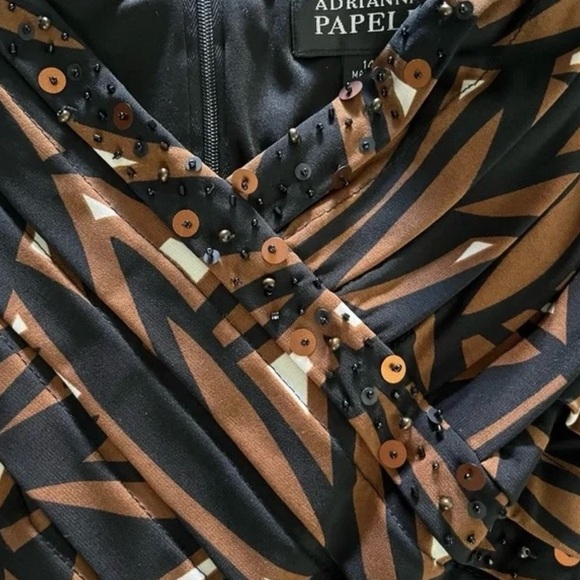 Adrianna Papell Beaded Sequin Pleated Layered Tiered – Size 8 NWT - Picture 5 of 5